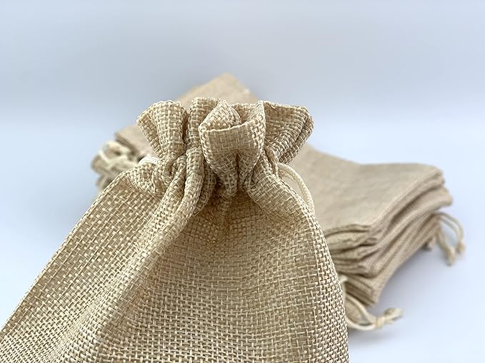 Palmhomee Pack of 25 Burlap Gift Bags - Image 3