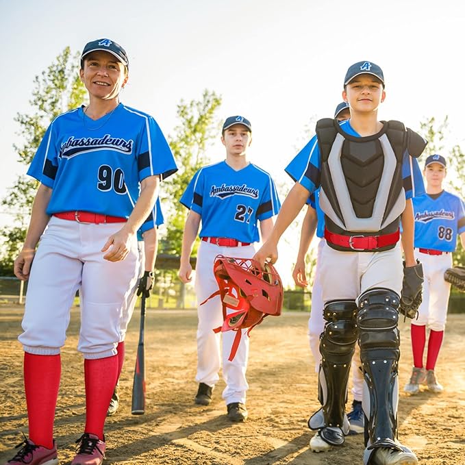 Haysandy Baseball or Softball Sock and Belt Combo Set 3 Football Baseball Socks with Softball Belt for Youth Boys Kids