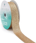 CT CRAFT LLC Glitter Wired Ribbon 1.5" x 20 Yards Gold by CTCRAFTLLC