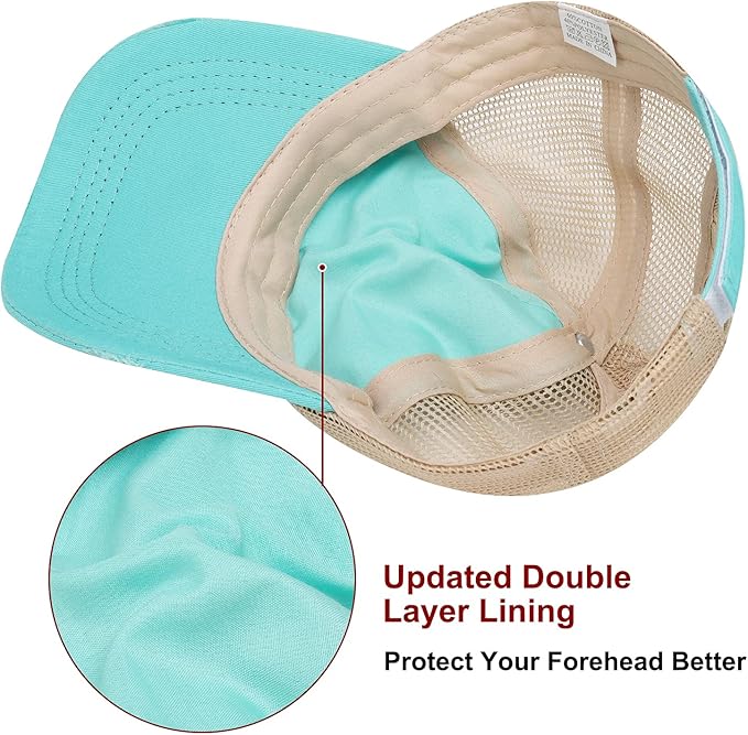 Criss Cross Hat Washed Distressed Baseball Cap Ponytail Hat High Messy Bun Ponycap for Women