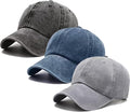 3 Pack Washed Plain Vintage Baseball Cap Cotton Adjustable Twill Bulk Low Profile Classic Dad Hat for Men/Women