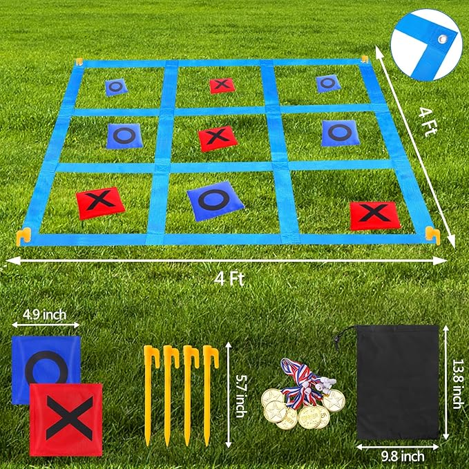 CWLAKON Outdoor Giant Tic Tac Toe Bean Bag Toss Games - Image 5