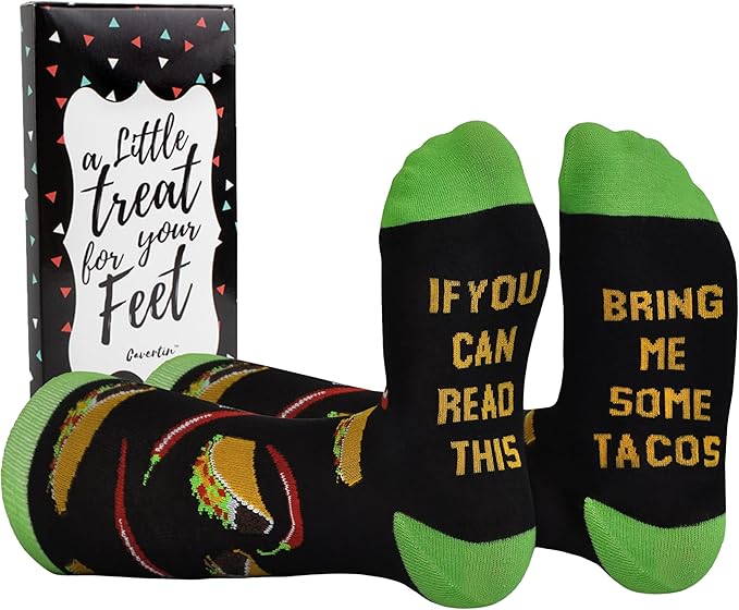 Cavertin Men's Funny Socks Hunting Fishing Football Baseball Gaming Golf Taco Pizza Bacon Christmas Gift for Men