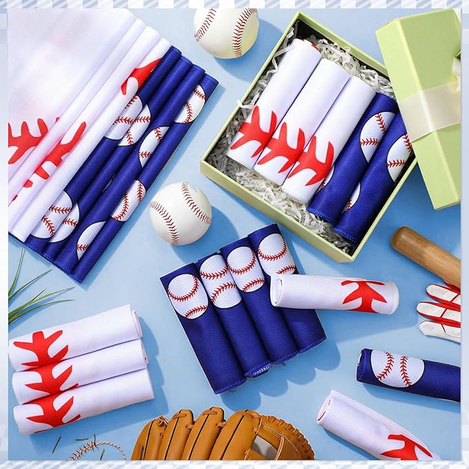 FuWeave 24 Pcs Sports Cooling Towels Baseball Basketball Softball Breathable Soccer Football Volleyball Microfiber Ice Towel Fast Drying for Party Favors Team Gift (Baseball,30 x 9 Inch)