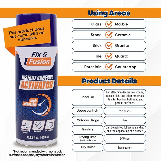 FIX & FUSION Activator Spray, Instant Cure Accelerator - Image 3