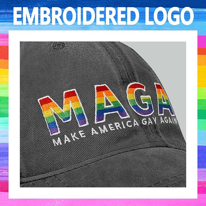 Gay Pride Rainbow Trucker Hat for Men and Women LGBT Embroidered Adjustable Washable LGBTQ Baseball Cap Gifts