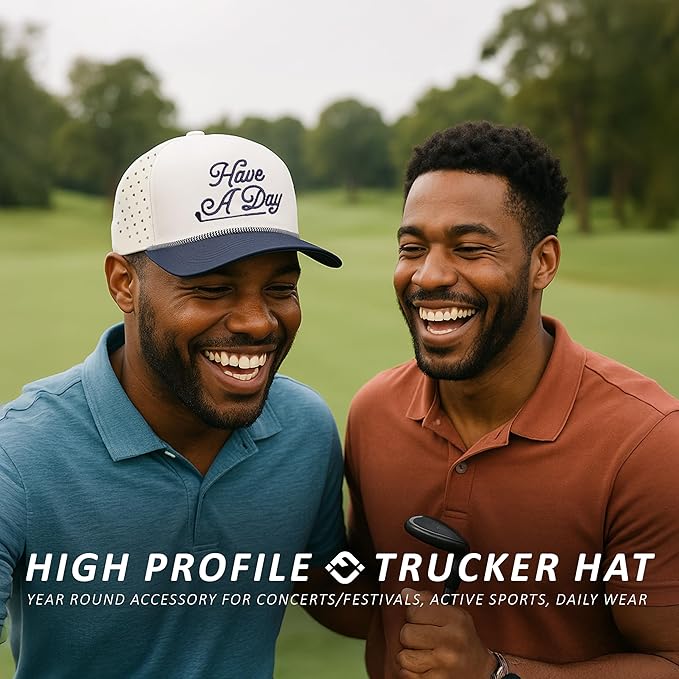 Funky Junque Performance Waterproof Golf Rope Hat – Cool Breathable Workout 5 Panel Snapback Cap for Men