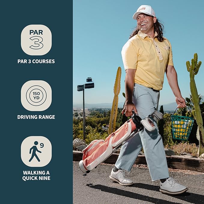 The Original Sunday Golf Loma Bag – Lightweight Golf Bag with Strap & Stand, Easy to Carry Pitch n Putt Stand Bag for Driving Range, Par 3 & Executive Courses, 31 Inches