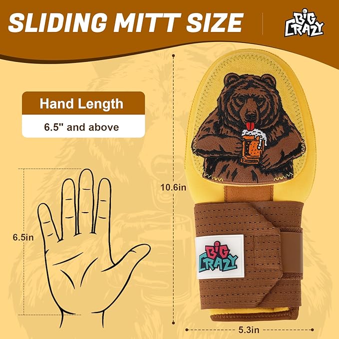 Big Crazy Baseball Sliding Mitt Youth and Adult, Drippy Drip Accessory, Flexible Breathable Durable, Funny Design Beer Bear Ice Cream Cow