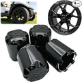 Golf Cart SS Wheel Center Cap Cover, ITP Push in Style Wheel Hub Caps Dust Cover for EZGO Club Car Yamaha and Other Models 8,10,12,14 inch Wheel,4 PCS(Gloss Black with Black SS)