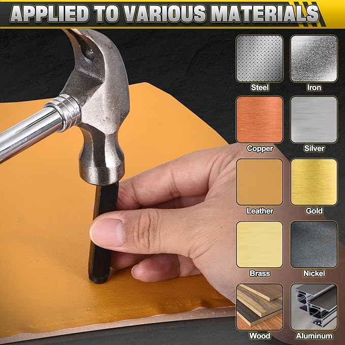 WorkBless 36PCS Metal Stamping Kit, 1/4" Steel Number and Letter Punch Set - Image 8