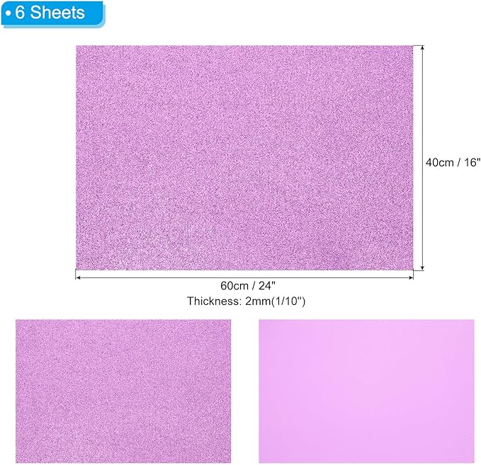 PATIKIL 2mm Thick Non Adhesive Glitter Foam Sheet 16x24inch Dark Purple - Image 2