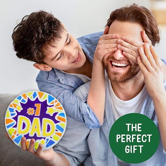 Creative Roots Paint Your Own #1 Dad Stepping Stone, Paintable Ceramic 7 in. - Image 2