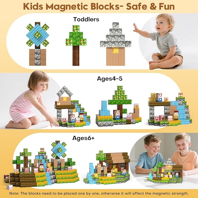 Magnetic Blocks, Magnetic Building Blocks 100pcs Gryxpox-STEM Toys - Image 4