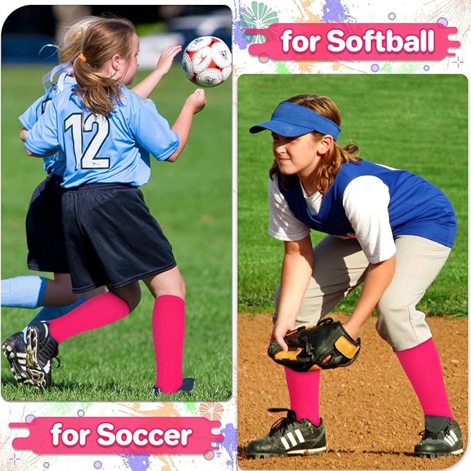 qikqik Toddler Soccer Socks Kids Soccer Socks Boys Baseball Sock Youth Football Sock Girls Softball Accessories Team Sports