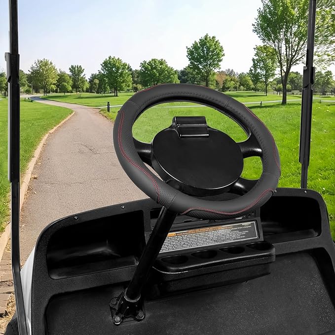 10L0L 13 Inch Golf Cart Steering Wheel Covers for EZGO TXT&RXV, Upgraded Microfiber Anti-Slip Steering Wheel Cover with Pu Leather