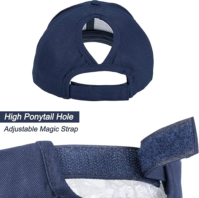 High Ponytail Baseball Hat - Women Messy Bun Hat, Sun Protection Ponycaps Retro Cap