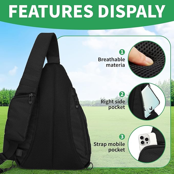 MOYAQI Disc Golf Bag with Retriever Holder and Storage Pockets, Disc Golf Backpack with 8-10 Disc Capacity, Padded Adjustable Strap and Back Panel, Lightweight and Durable