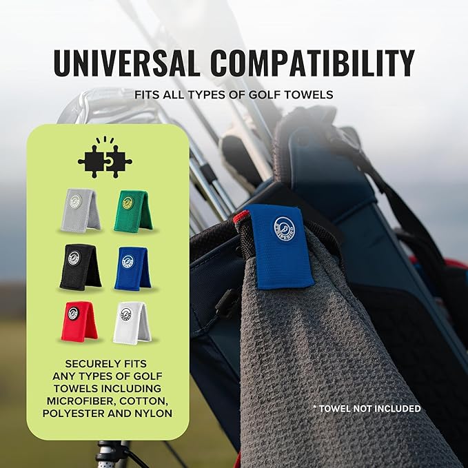 Stripebird - Magnetic Clip for Any Towel (Blue) - Highest Strength Magnet for Magnetic Golf Towel - Removable from Towels - Magnetic Golf Towel Clip - Magnetic Golf Towels for Men