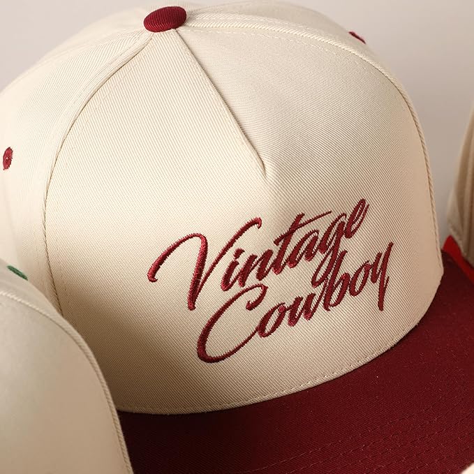 MIRMARU Two-Tone Vintage Canvas Trucker Hats for Men & Women, Adjustable Size Baseball Caps with Trendy Embroidered Design