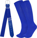 Dxhycc Youth Baseball Socks and Belt Combo Set Softball Baseball Socks and Elastic Waist Belt for Youth Boys Girls
