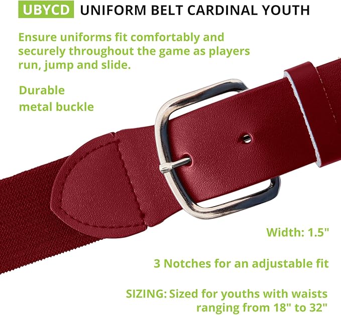 Champion Sports Baseball & Softball Belt – Stretch Fit Uniform Belt for Youth & Adult Players, Multiple Colors