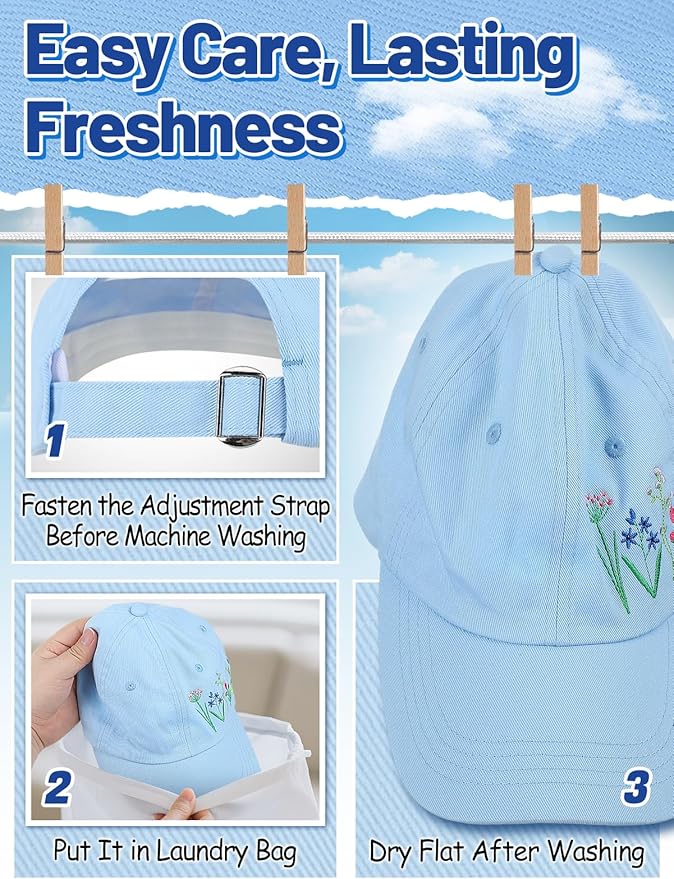 Biggun Trendy Embroidered Baseball Cap for Girls Women Men - Adjustable Soft Breathable Hats for Casual Wear