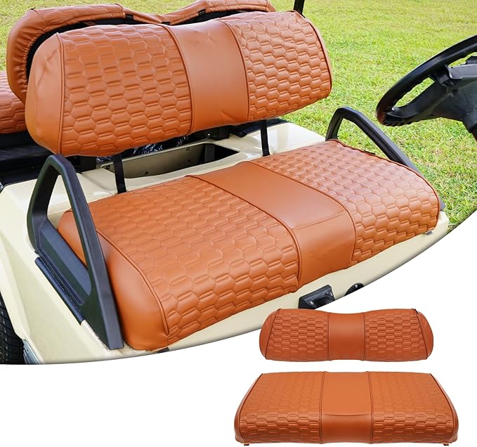 Golf Cart Seat Covers for EZGO TXT Club Car DS Gas or Electric OEM Regular Seat Cushion, No Staple, Golf Cart Vinyl Replacement Seat Cover