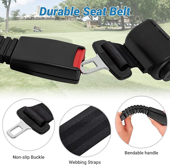 Universal Golf Cart Seat Belt Kit, Seat Belts Kit 4 Passengers (2+2), Retractable Belts Max Length 47" Golf Cart Seat Belts Fits 4-Seats Golf Car for EZGO, Yamaha Club Car
