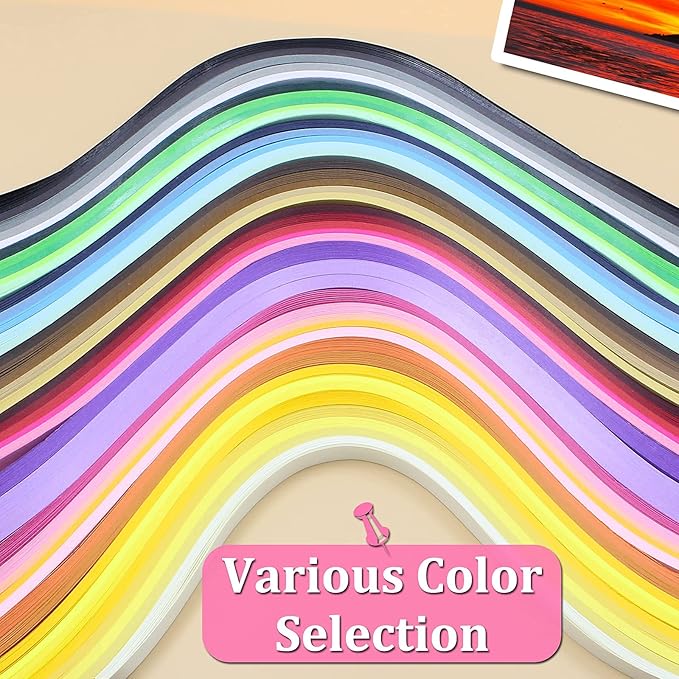 Zorfeter 9 Sets Multi-Color Quilling Paper Strips Kits 900 Strips 42 Colors - Image 2