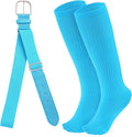 Dxhycc Youth Baseball Socks and Belt Combo Set Softball Baseball Socks and Elastic Waist Belt for Youth Boys Girls