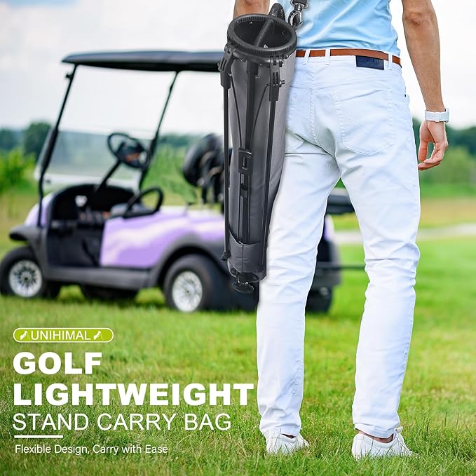 UNIHIMAL Golf Lightweight Stand Carry Bag– Easy to Carry and Durable Pitch n Putt Golf Bag for The Driving Range, Par 3 and Executive Courses–31.5 inches Tall