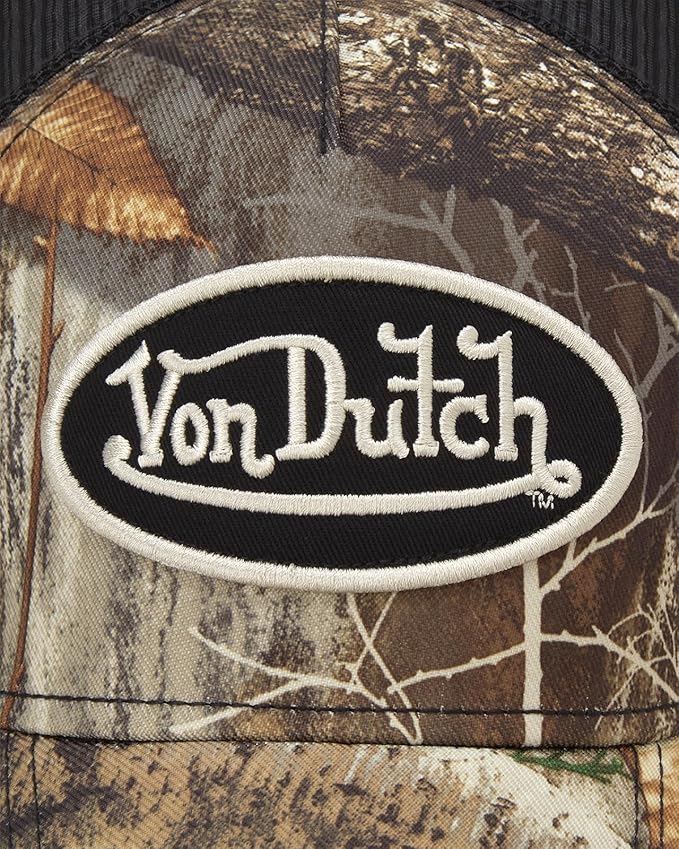 Von Dutch Men & Women’s Baseball Cap - Adjustable Snapback Canvas Hat with Curved Brim Structured Logo Patch Vintage Style