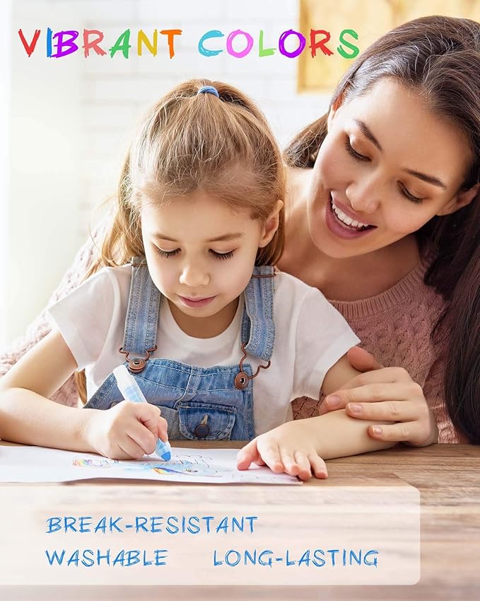 NewFamily Dustless Chalk for Kids, Colored Sidewalk Chalk - Image 2