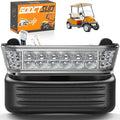 Club Car LED Headlight with Bumper, 12V Golf Cart LED Headlight for Club Car Precedent 2004-UP Electric Cart Models, Replace Precedent Head Light OEM# 102524801, 1025248-01