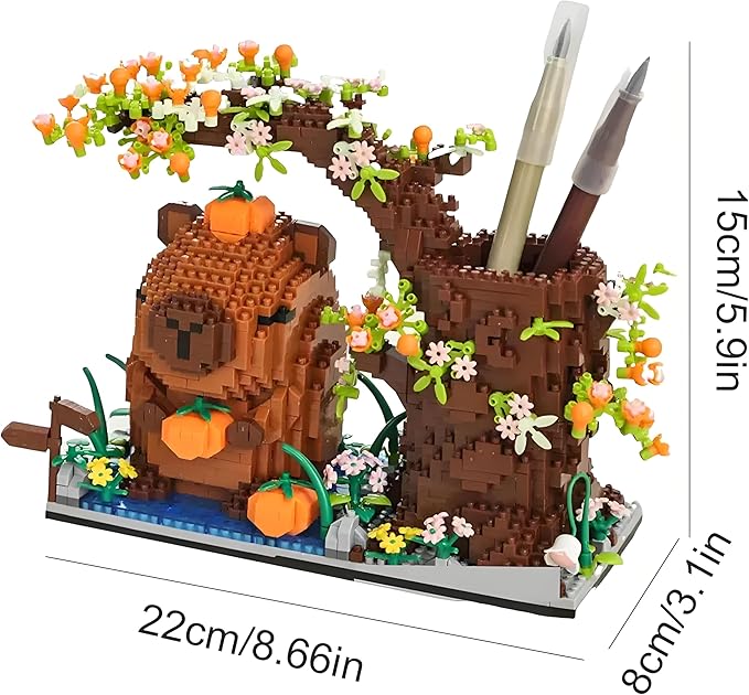 Capybara Building Blocks Set -1880PCS Cute Animals & Flowers Building Bricks - Image 9