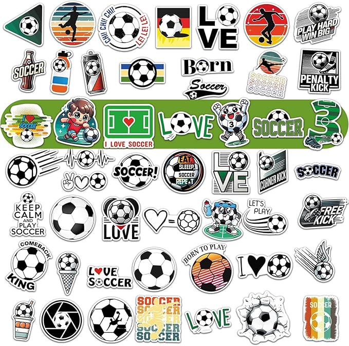 Soccer Party Favors, 12 Pack Soccer Water Bottles with 300 PCS Stickers, 20 oz Sports Squeeze Bottle, BPA-Free Reusable Water Bottles Bulk for Boys, Gifts For Team