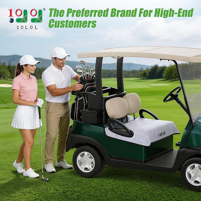 10L0L Universal Golf Cart Seat Covers/Seat Blanket for EZGO TXT/RXV & Club Car DS/Precedent, Breathable Seat Towel/Seat Cushions with Non-Slip Backing, All-Season Comfort (Not for Yamaha)