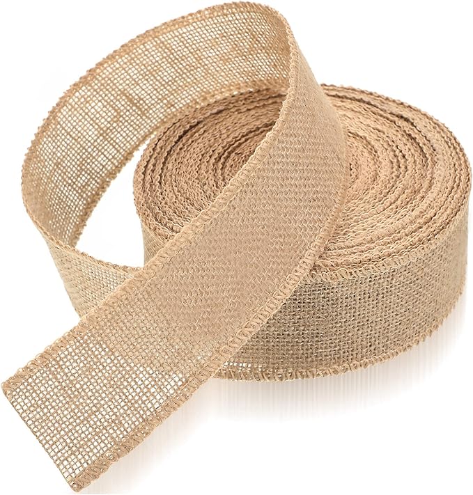 20 Yard 2.5 Inches Burlap Ribbon Wide Jute Ribbon Natural Burlap Fabric Roll - Image 8