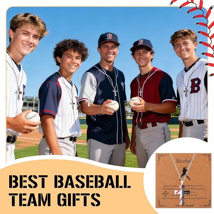 Tondiamo 24 Set Basketball Volleyball Cross Necklace with Card Sport Party Favors Charms Team Gift Bulk Religious Cross Necklace Christian Coach Gifts Jewelry for Sport Player Fans Men