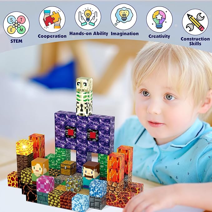 Magnetic Blocks Building Toys Set, Magnetic Building Blocks STEM Construction - Image 4