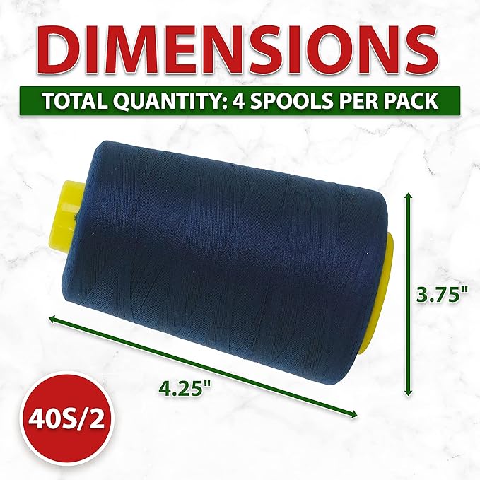 Mandala Crafts 4 Pack of Serger Threads Cones Spools - Image 4