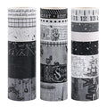 Dizdkizd Black and White Washi Tape Set, 20 Rolls Gothic Aesthetic Japanese by Dizdkizd