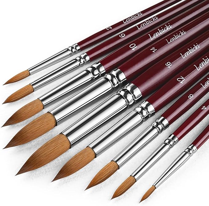 Sable Hair Watercolor Brushes Professional by lenbicki