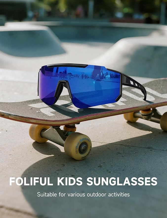 Kids Polarized Baseball Sunglasses - Youth Softball Cycling Sports Sunglasses for Boys Girls Ages 3-12 UV Protection