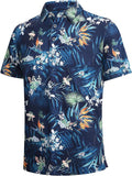 SAMERM Golf Shirts for Men Super Stretch Jacquard Dry Fit Golf Polo Moisture Wicking Short Sleeve Polo Shirts for Men