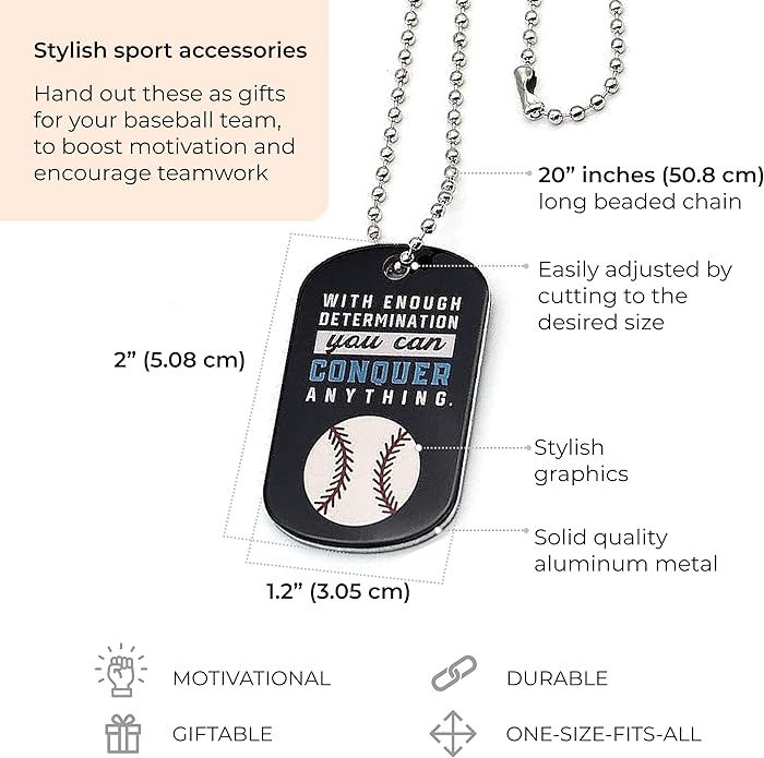 Inkstone Baseball Dogtag Necklaces | Motivational Be The Game Changer | 12 Pack | Encouraging Gift for Students, Teams, Players, and Employee baseball necklace Party Favors Gifts for Team Softball Gifts