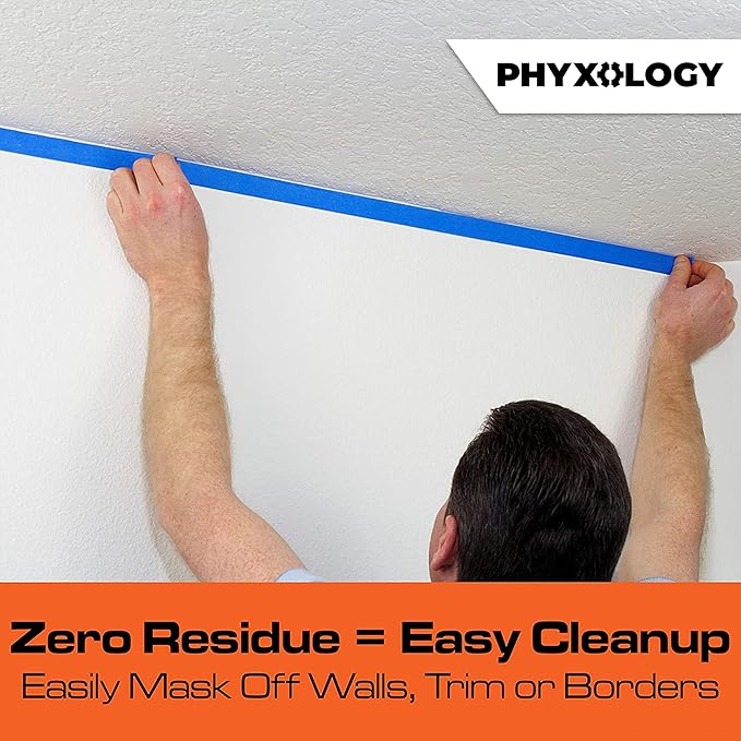 No-Residue 1 Inch, 60 Yard Blue Painters Tape 1 Pk. Easy-Tear, Pro-Grade - Image 4