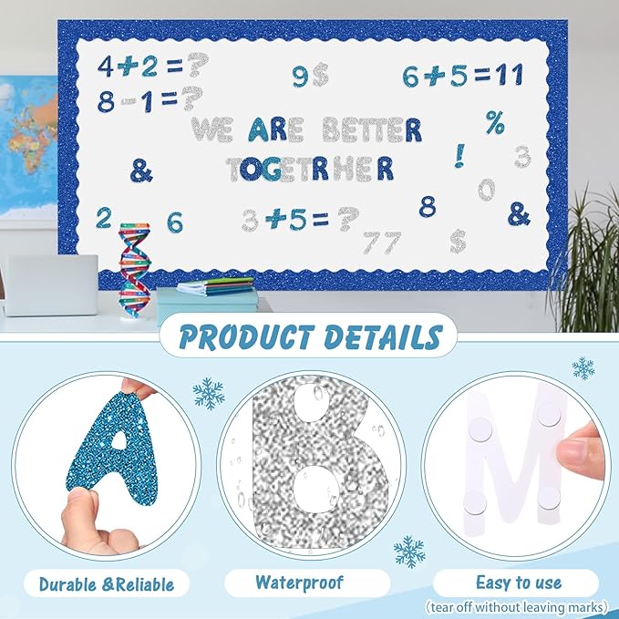 221 Pcs Classroom Bulletin Board Letters Colorful Alphabet Cutouts Number and - Image 4
