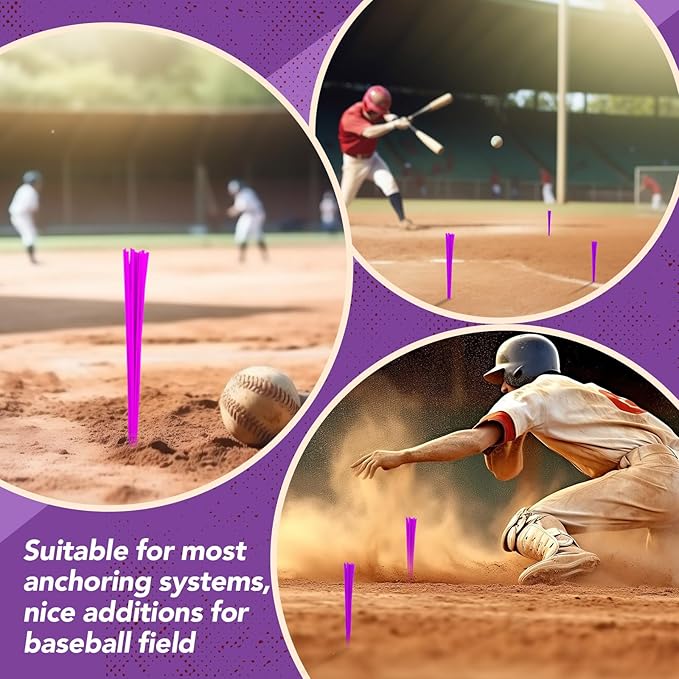 Shappy 12 Pieces Baseball Base Plugs with Tassel Heavy Duty Anchor Plugs for Baseball Field and Softball Accessories